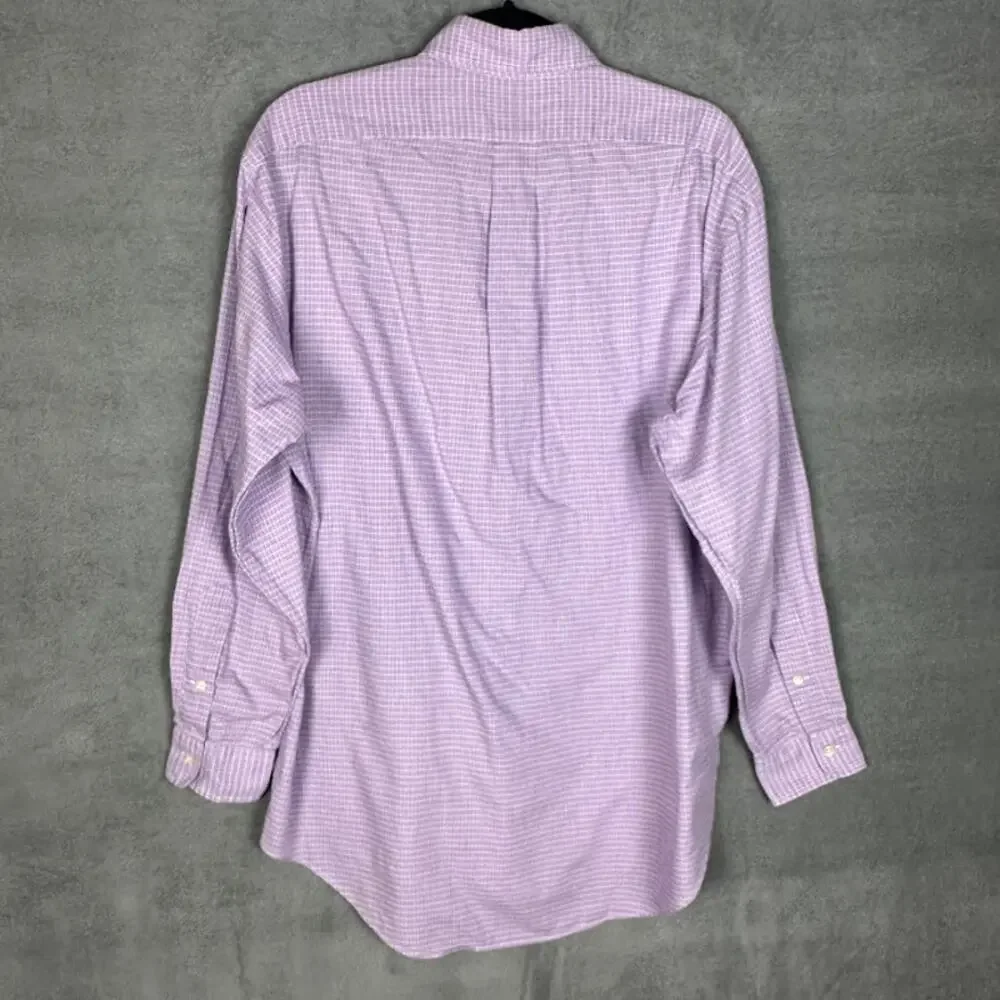 Ralph Lauren Shirt Mens 15 1/2-33 Purple Long Sleeve Button Up Yarmouth Preppy - Picture 7 of 11